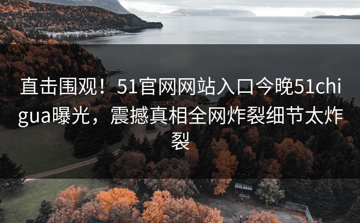 直击围观！51官网网站入口今晚51chigua曝光，震撼真相全网炸裂细节太炸裂