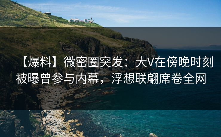 【爆料】微密圈突发：大V在傍晚时刻被曝曾参与内幕，浮想联翩席卷全网