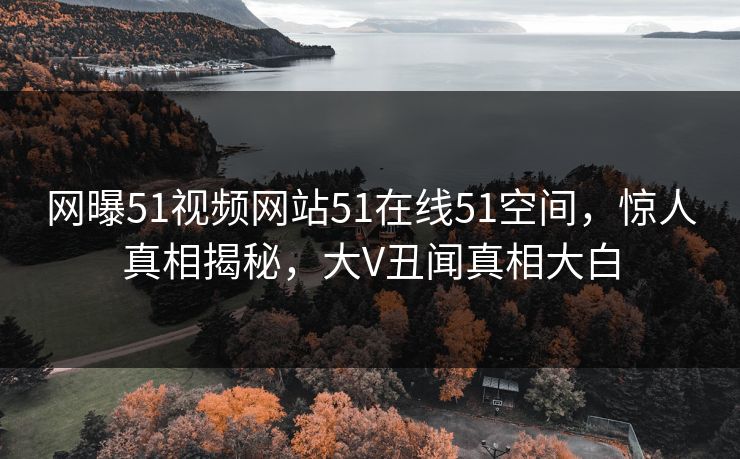 网曝51视频网站51在线51空间，惊人真相揭秘，大V丑闻真相大白