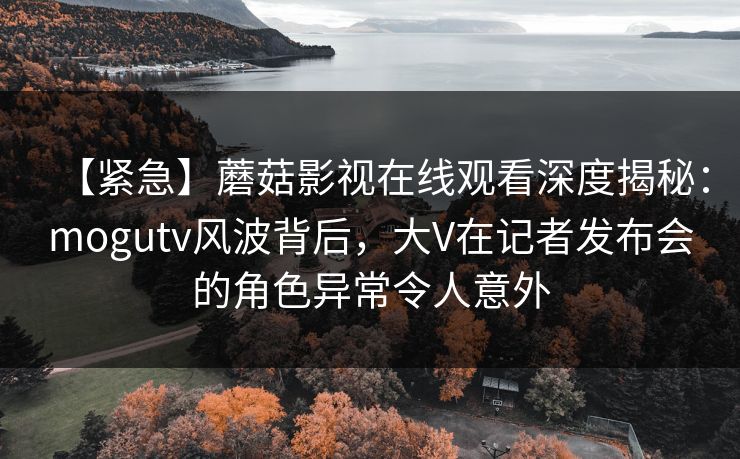 【紧急】蘑菇影视在线观看深度揭秘：mogutv风波背后，大V在记者发布会的角色异常令人意外