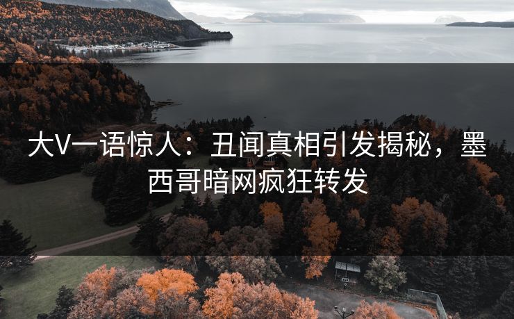 大V一语惊人：丑闻真相引发揭秘，墨西哥暗网疯狂转发
