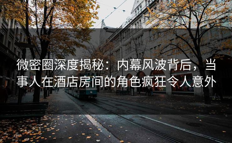 微密圈深度揭秘：内幕风波背后，当事人在酒店房间的角色疯狂令人意外
